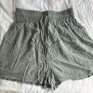 Gentle Fawn High Waist Green Shorts with Elastic Waistband